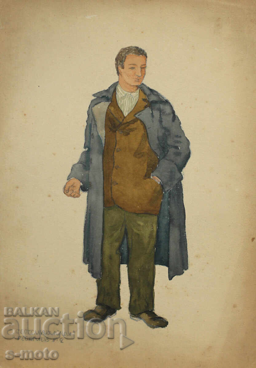 Painting scenography by José Sancha ''Septemvriitsi'' 1954 with price 400.00 BGN | € 204.52