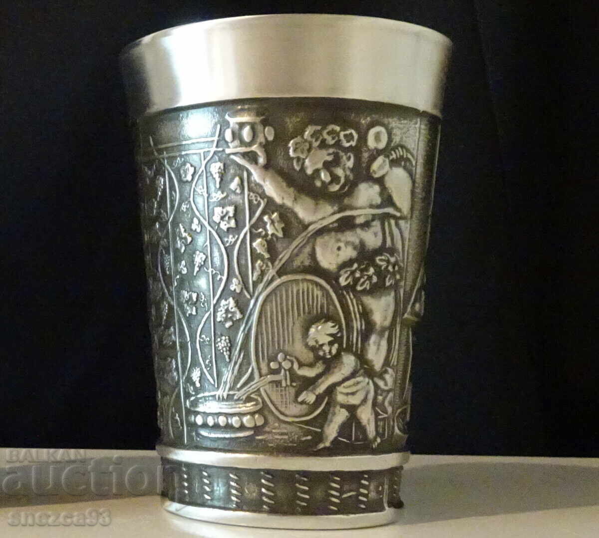 Pewter cup/tankard with Dionysus/Bacchus, 300 ml