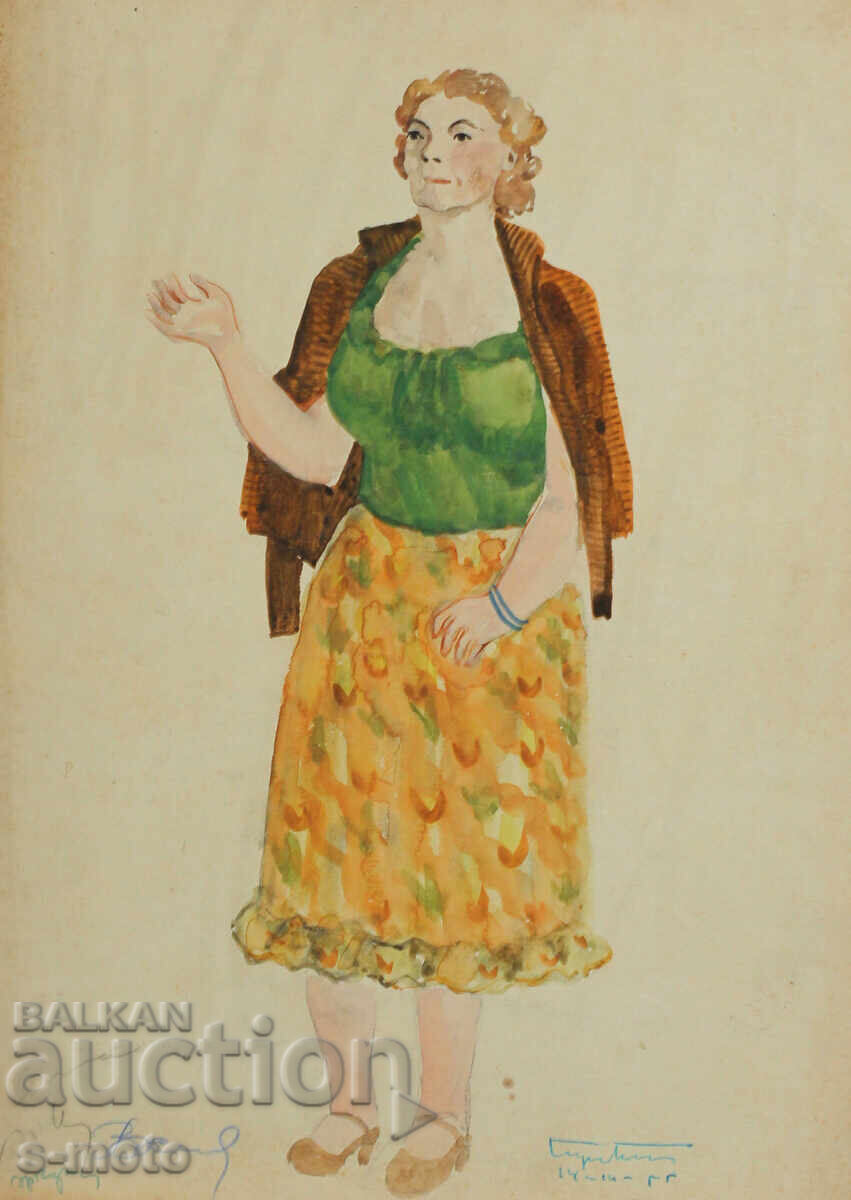 Tablou scenografie Jose Sancha ''Punctul întâi'' 1956 cu preț 400.00 BGN | € 204.52 Tablou scenografie Jose Sancha ''Punctul întâi'' 1956 cu preț 400.00 BGN | € 204.52