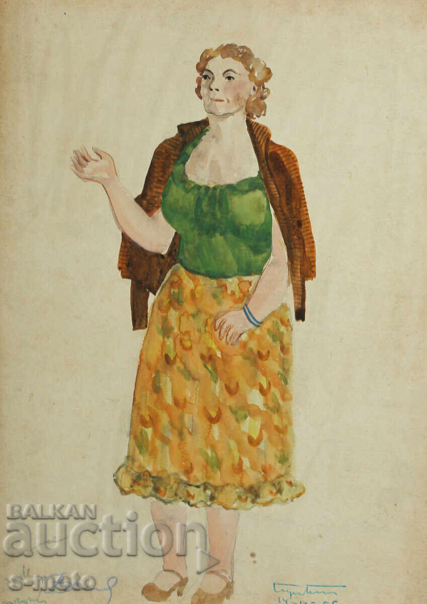 Licitație Tablou scenografie Jose Sancha ''Punctul întâi'' 1956 Licitație Tablou scenografie Jose Sancha ''Punctul întâi'' 1956