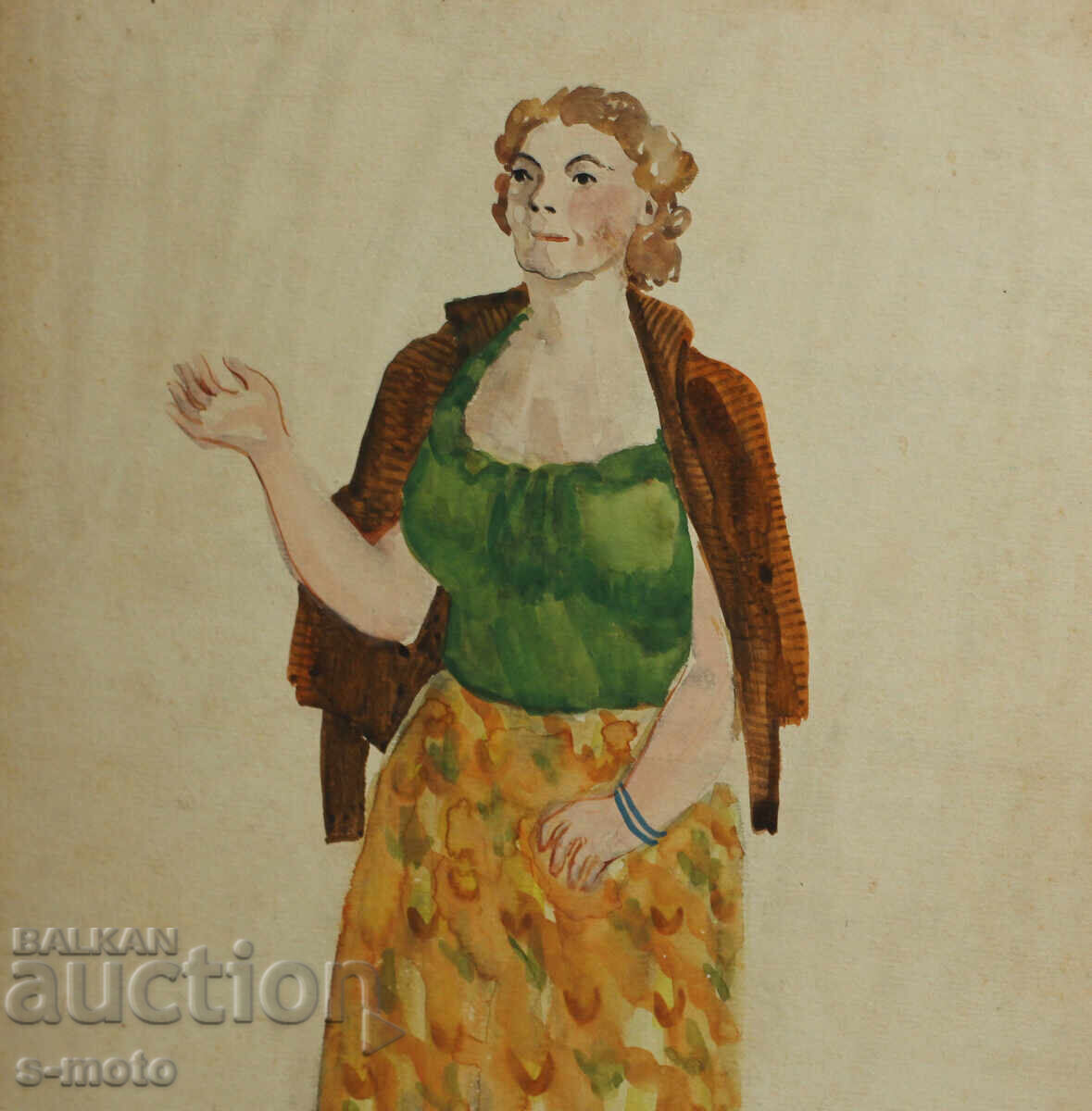 Delivery of José Sancha (1908 - 1994) watercolor painting 1956 Delivery of José Sancha (1908 - 1994) watercolor painting 1956