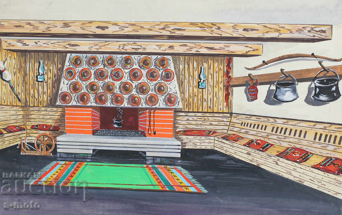 Έργο γκουάς σκηνογραφία εσωτερικού χώρου Ασέν Παπάζοφ