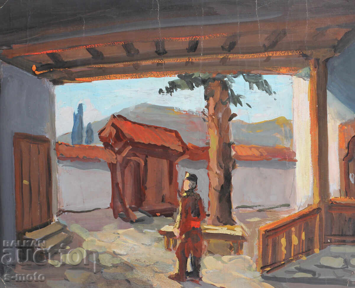 Πίνακας γκουάς αγροτική αυλή με τιμή 350.00 BGN | € 178.95 Πίνακας γκουάς αγροτική αυλή με τιμή 350.00 BGN | € 178.95