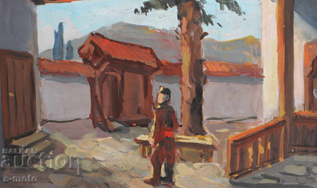 Πίνακας γκουάς αγροτική αυλή - 7 Πίνακας γκουάς αγροτική αυλή - 7