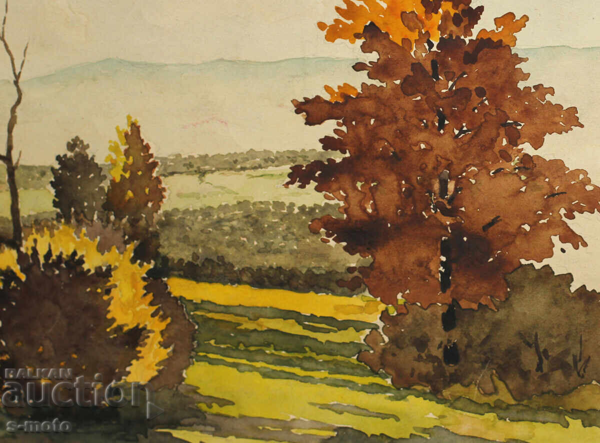 Παράδοση Παλαιός πίνακας ακουαρέλα 1937. Δ. Μπουνούφσκι