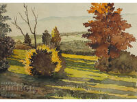 Παλαιός πίνακας ακουαρέλα 1937. Δ. Μπουνούφσκι