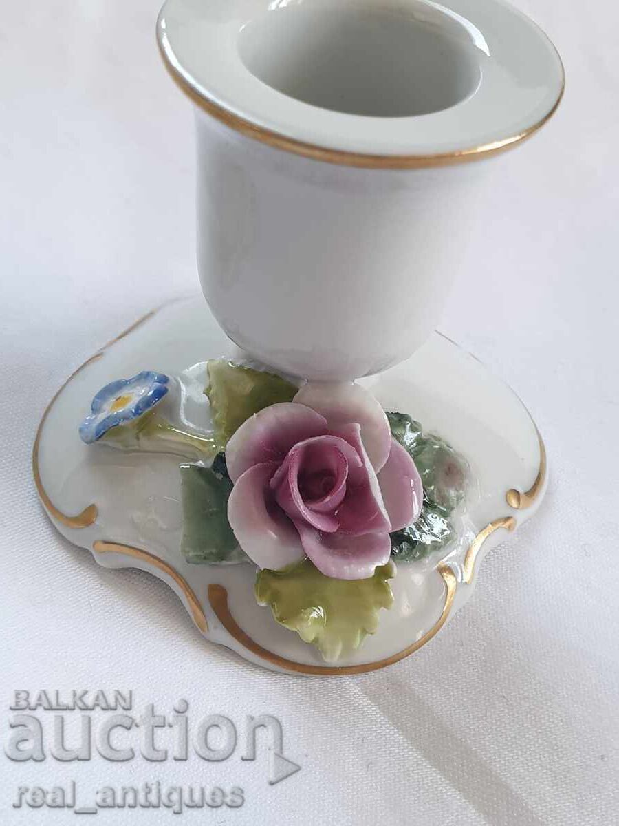 Auction  Porcelain Candle Holders