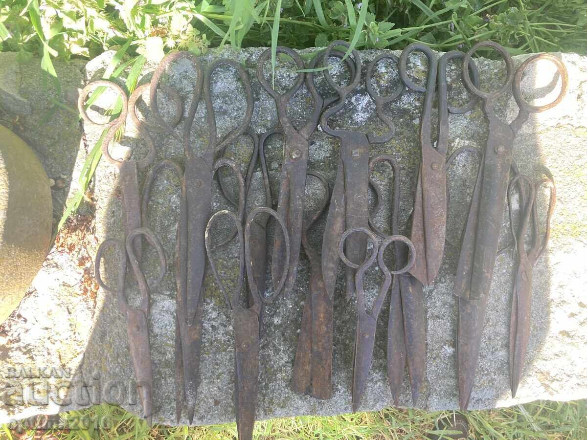 Lot of old scissors, 14 pieces with price 100.00 BGN | € 51.13 Lot of old scissors, 14 pieces with price 100.00 BGN | € 51.13