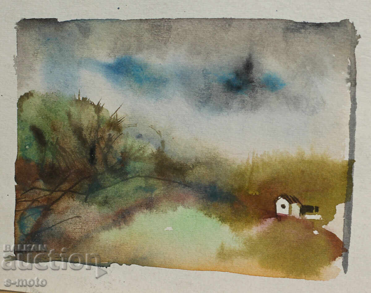 Παλιός πίνακας ακουαρέλα τοπίο με τιμή 200.00 BGN | € 102.26