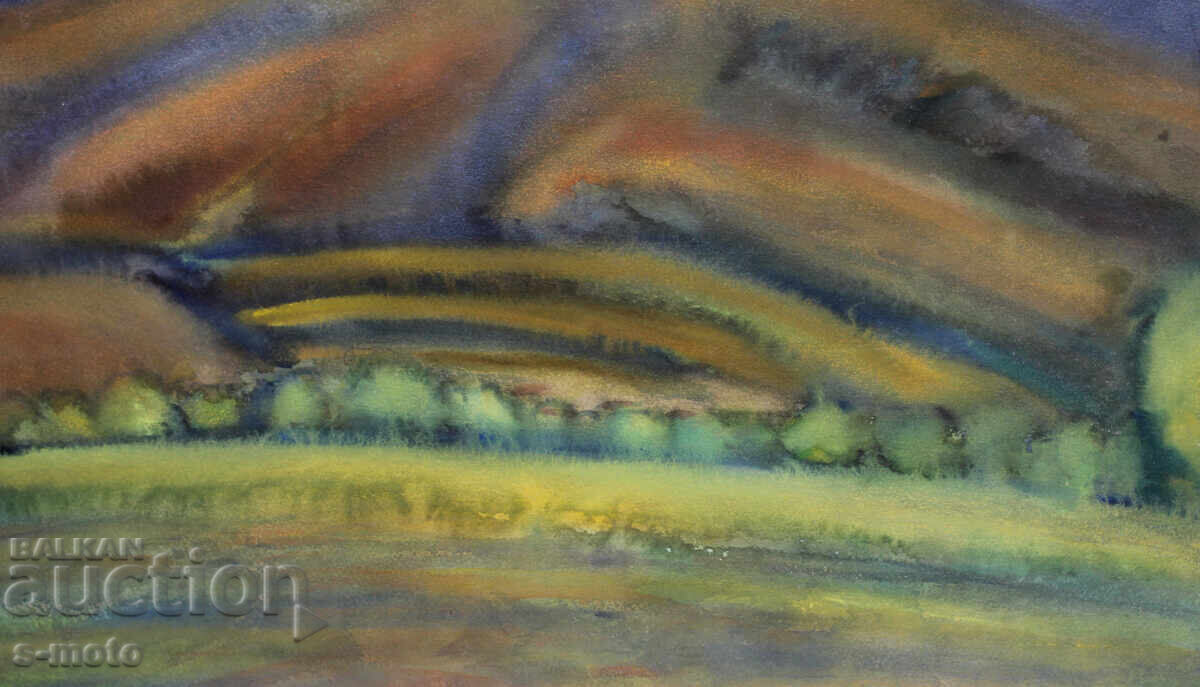 Доставка на Стара картина акварел градски пейзаж