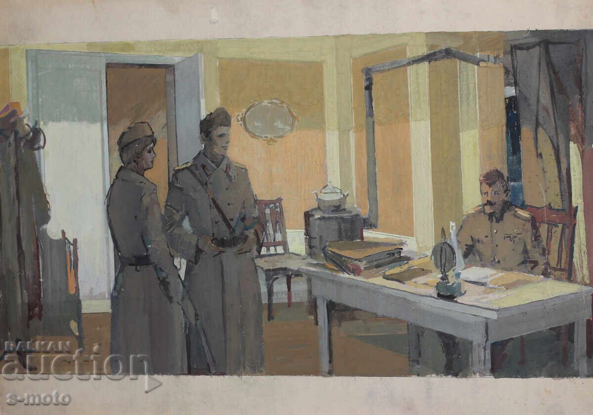 Licitație Pictură veche cu guașă