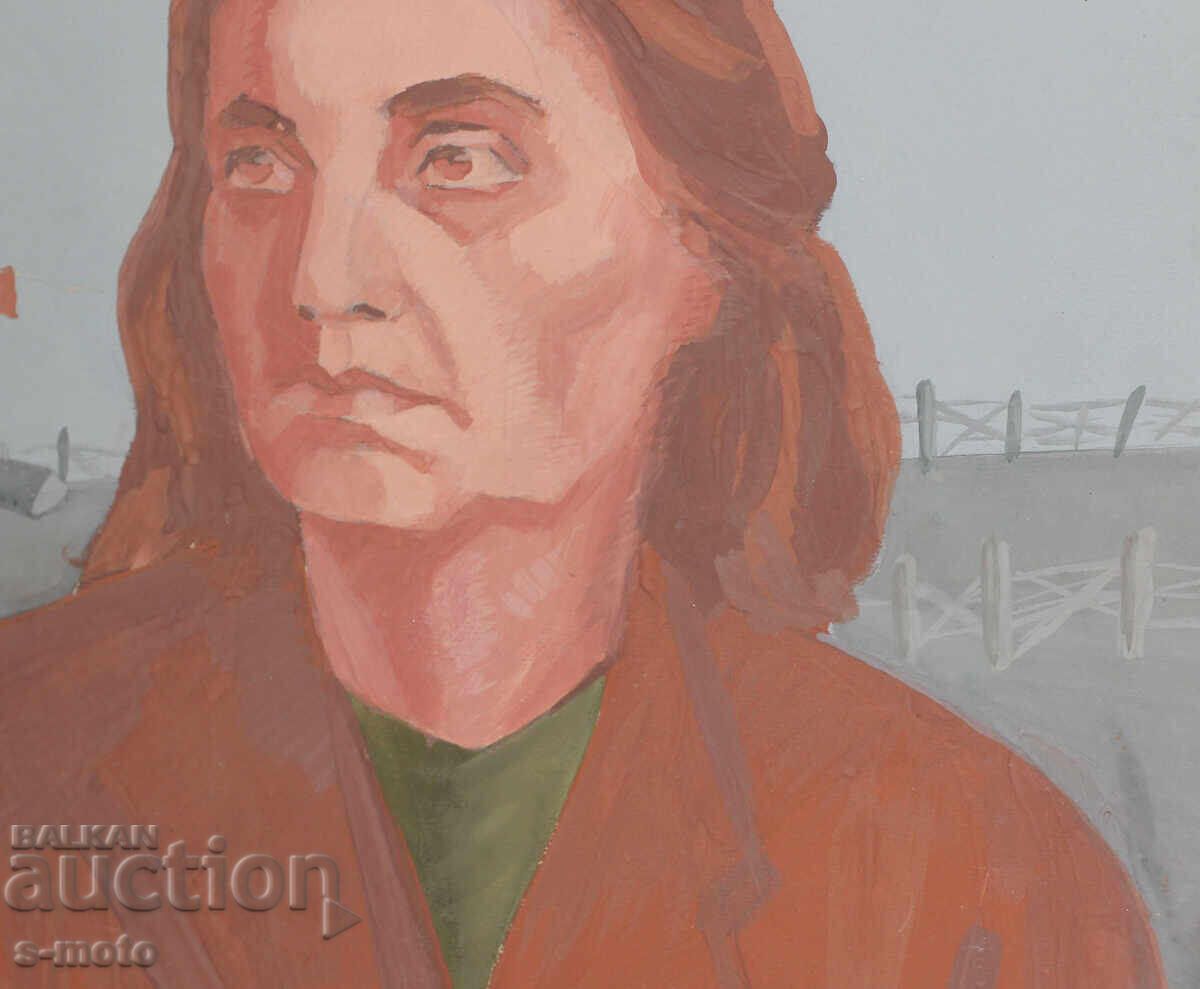 Стара картина гваш портрет - 5