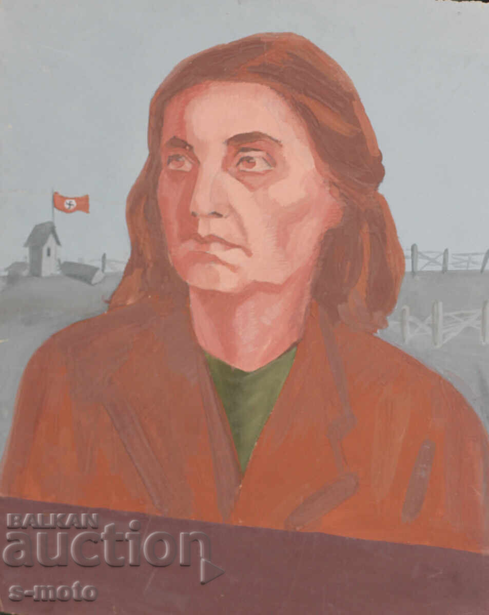 Стара картина гваш портрет