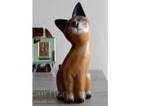 *$*Y*$* FIGURĂ DIN LEMN PISICĂ 27 CM LUCRARE MANUALĂ *$*Y*$*