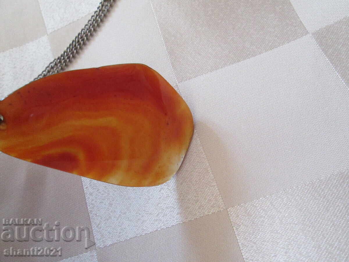 Γυναικείο κολιέ με μεγάλο μενταγιόν από Καρνεόλιο - 7