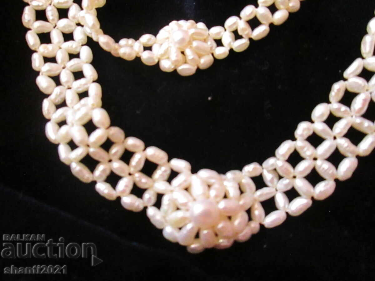 Όμορφο Σετ Φυσικών Μαργαριταριών - Κολιέ, Βραχιόλι, Σκουλαρίκια - 7