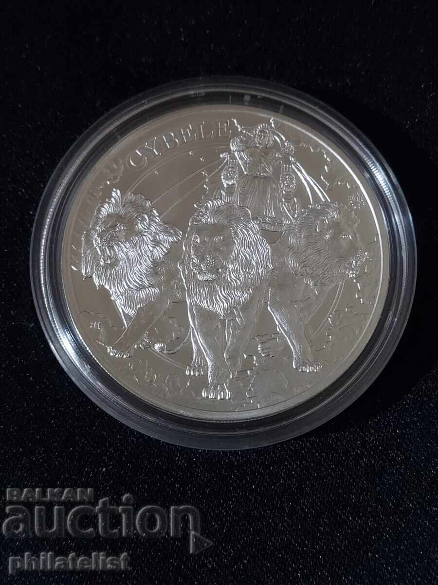 Σεντ Έλενα 2024 - 1 λίρα - Κυβέλη και τα λιοντάρια 1 OZ Ασήμι - 5 Σεντ Έλενα 2024 - 1 λίρα - Κυβέλη και τα λιοντάρια 1 OZ Ασήμι - 5