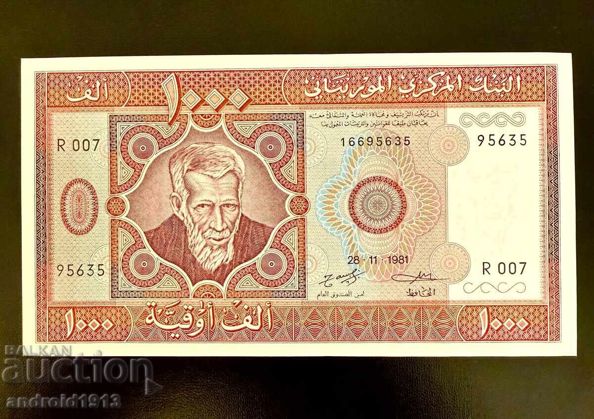 MAURITANIA - 1000 Ouguiya 1981, P-3, UNC
