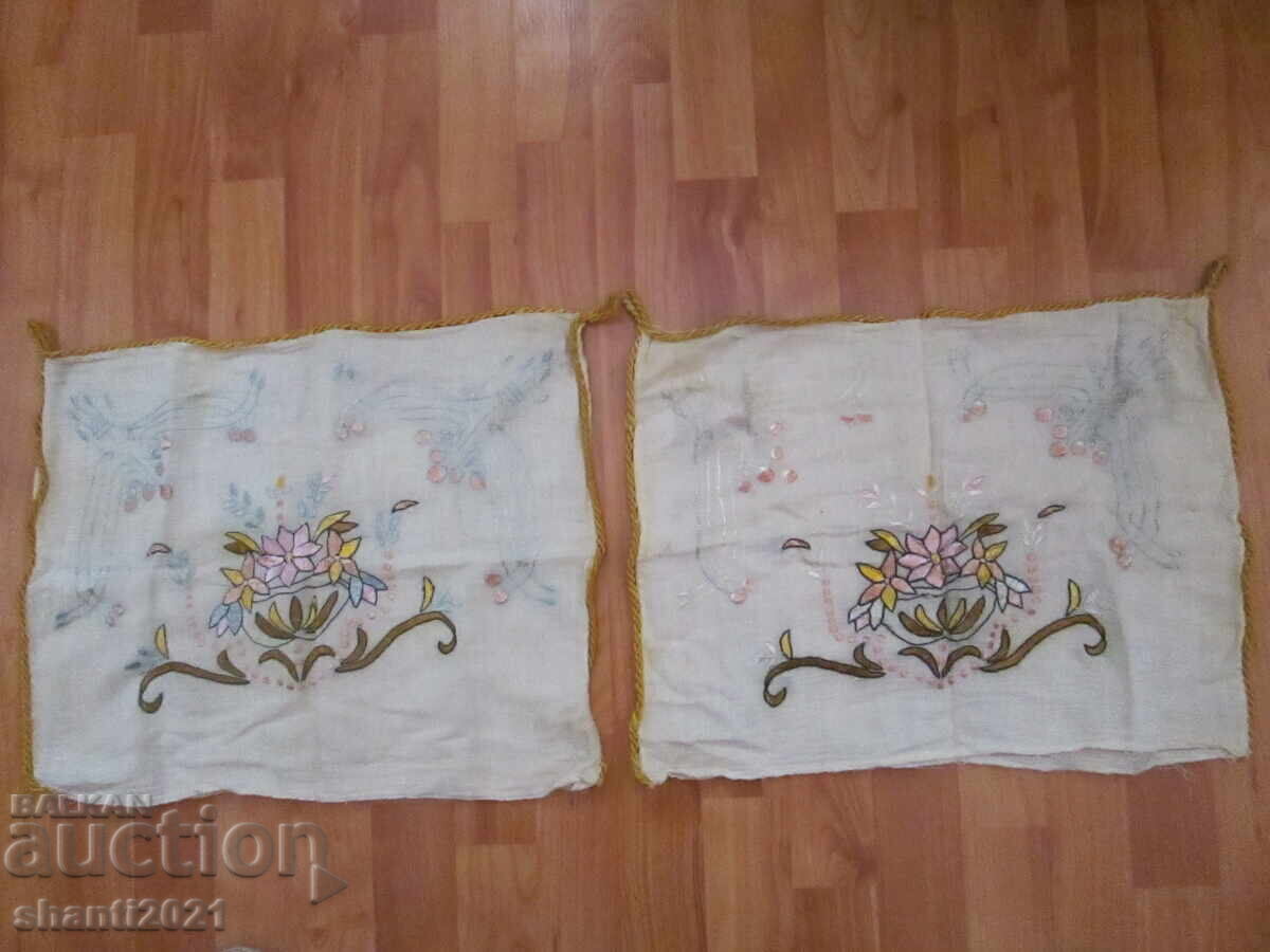 Μαξιλαροθήκες Art Deco, χειροποίητες κεντημένες - 2 τμχ