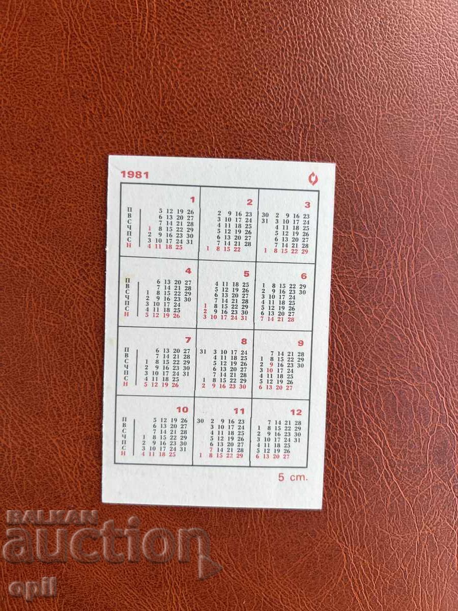 Calendar Skoda Rally 200 RS 1981 cu preț 0.80 BGN | € 0.41