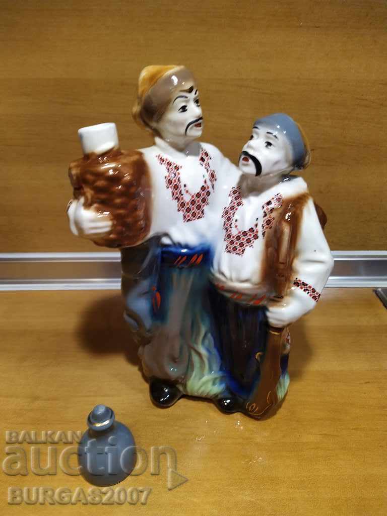 Auction Old porcelain figure, bottle, Cossacks Auction Old porcelain figure, bottle, Cossacks
