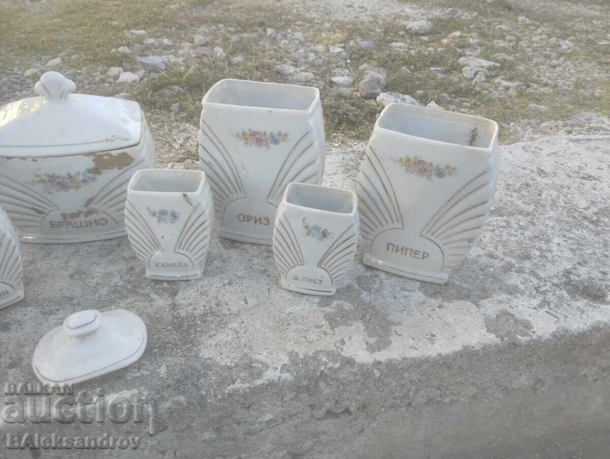 Lot of porcelain spice jars with price 25.00 BGN | € 12.78
