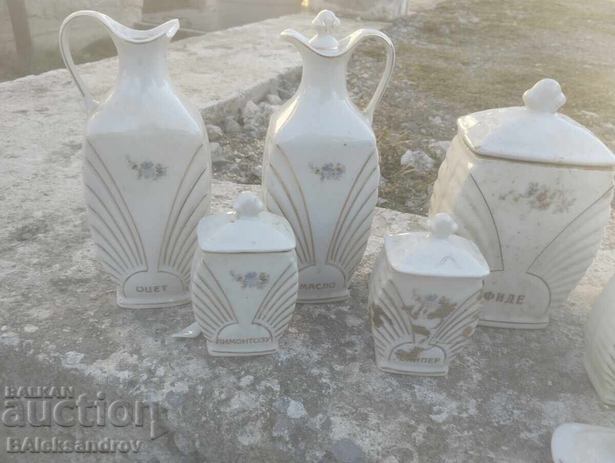 Auction  Lot of porcelain spice jars