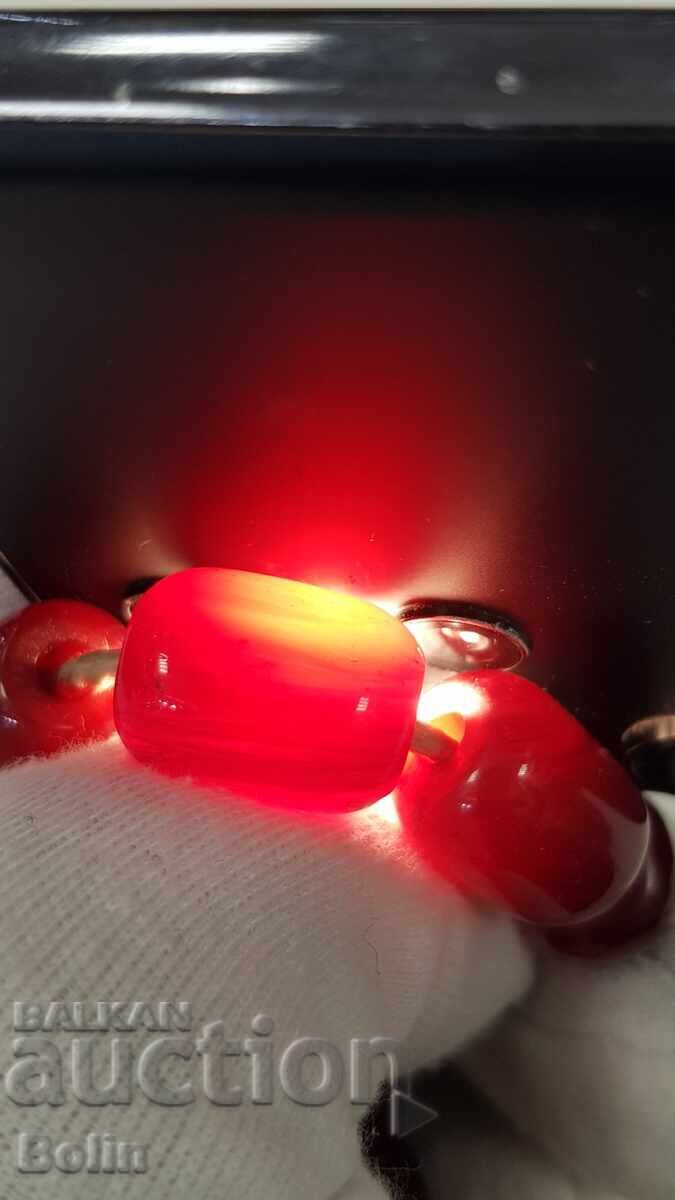 Original amber rosary 25 beads + damar 63.4 gr - 5