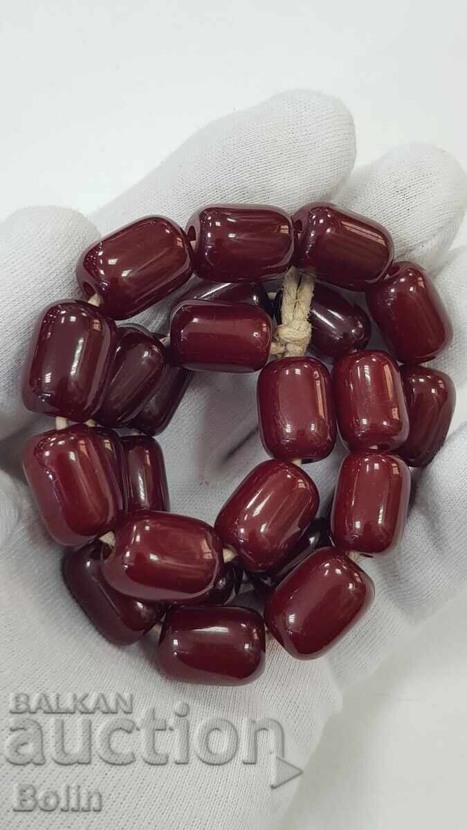 Mătănie originală din chihlimbar 25 de mărgele + șirag 63,4 gr - 7