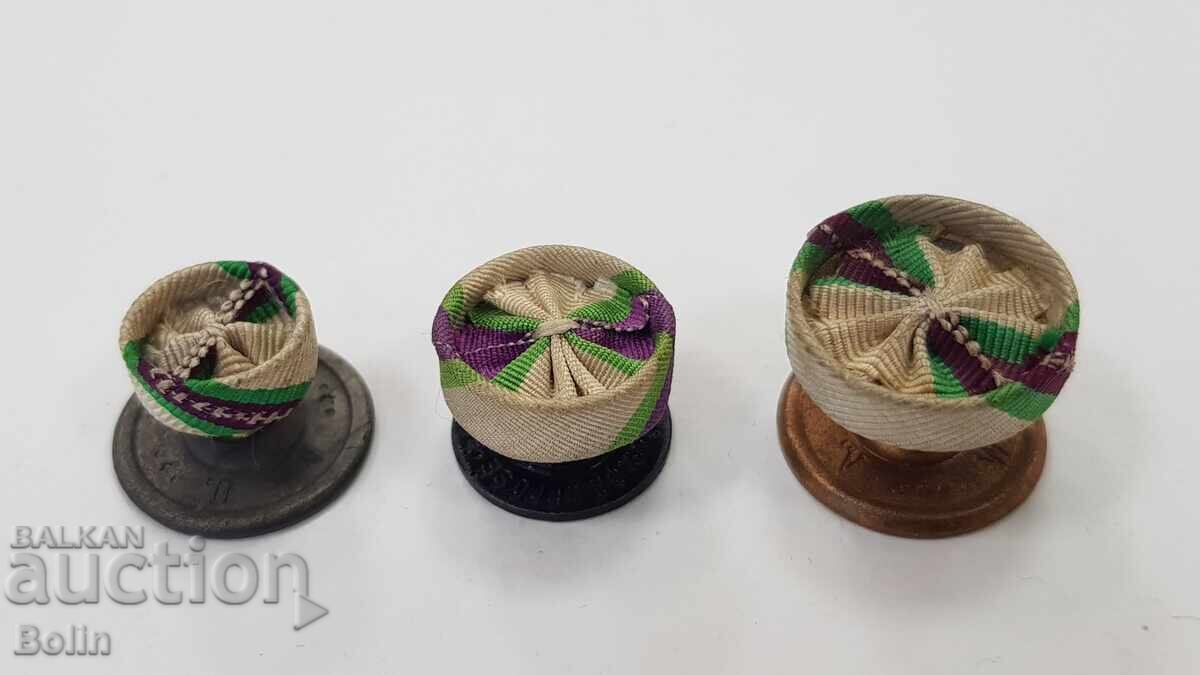 3 miniature rosettes for the Royal Order For Civil Merit