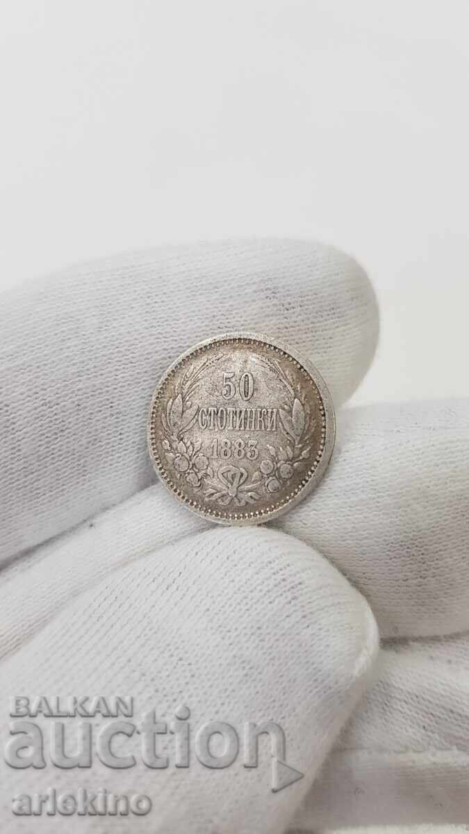 Collectible Silver Coin 50 Stotinki 1883 Collectible Silver Coin 50 Stotinki 1883