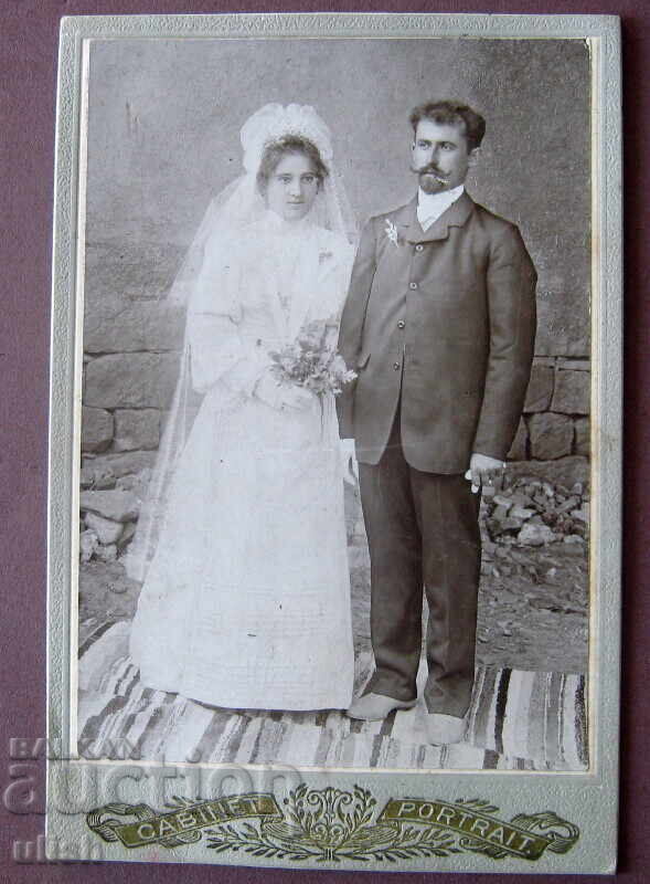 Παλιά οικογενειακή καρτ πορτρέτο φωτογραφία Βράτσα, σκληρό χαρτόνι