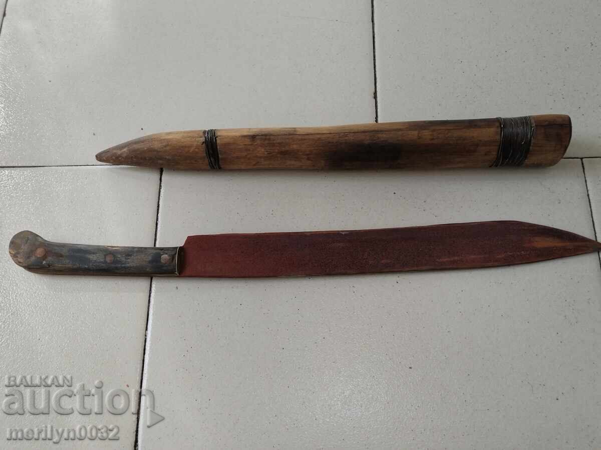 Σφυρήλατο τσεκούρι τσοπάνη καρακούλακ με θήκη, λεπίδα γιαταγάνι - 5