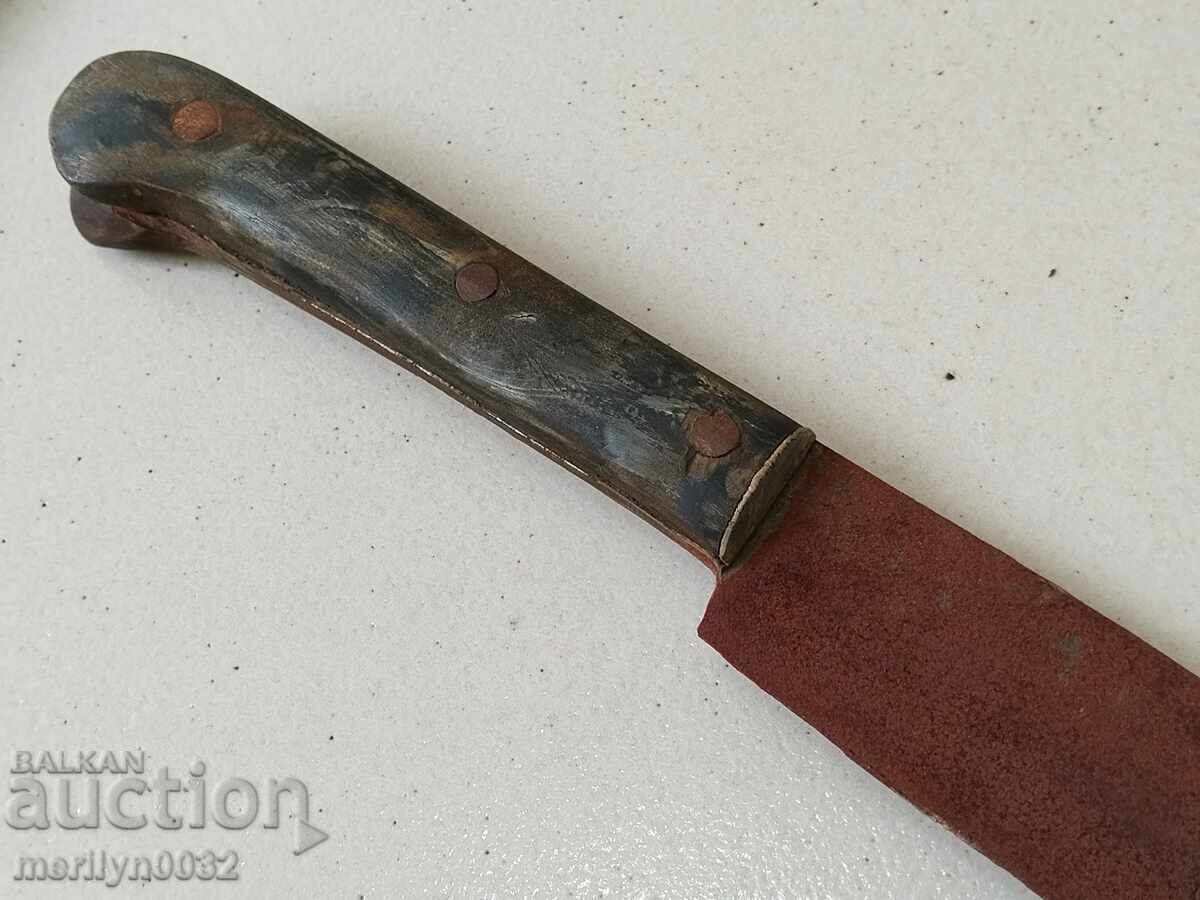 Σφυρήλατο τσεκούρι τσοπάνη καρακούλακ με θήκη, λεπίδα γιαταγάνι - 6
