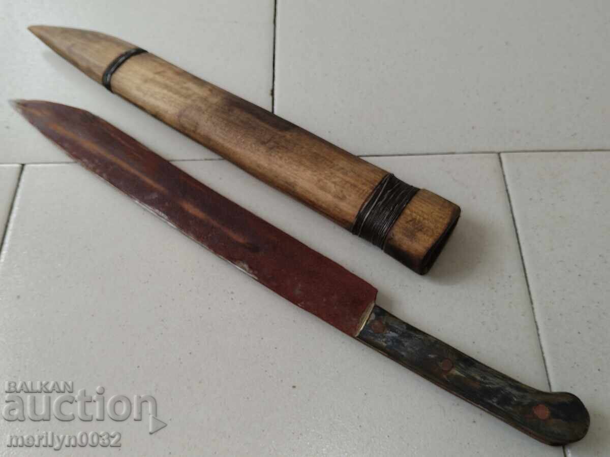 Σφυρήλατο τσεκούρι τσοπάνη καρακούλακ με θήκη, λεπίδα γιαταγάνι - 7