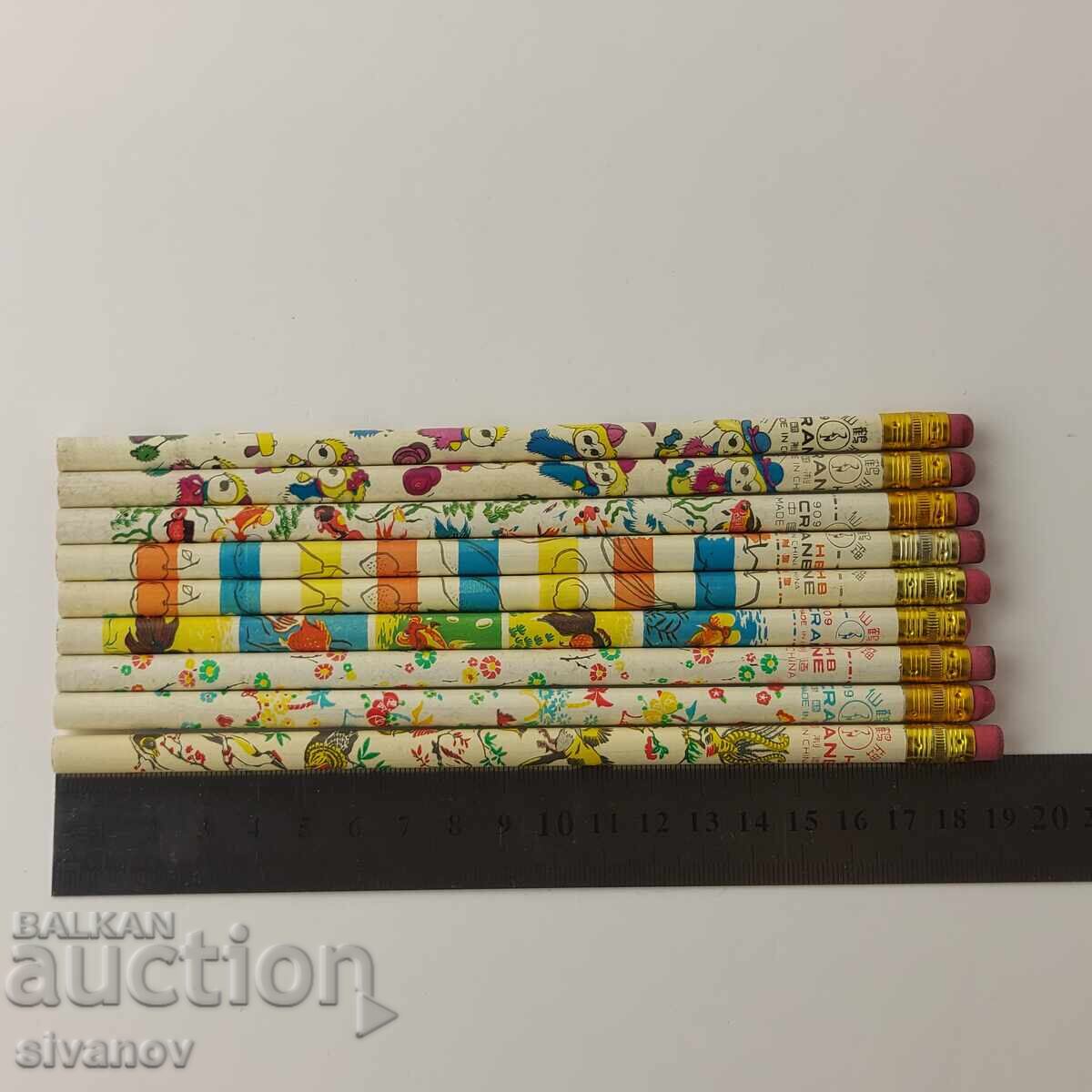 Lot of 9 Chinese Crane 909 HB #5846 pencils - 7