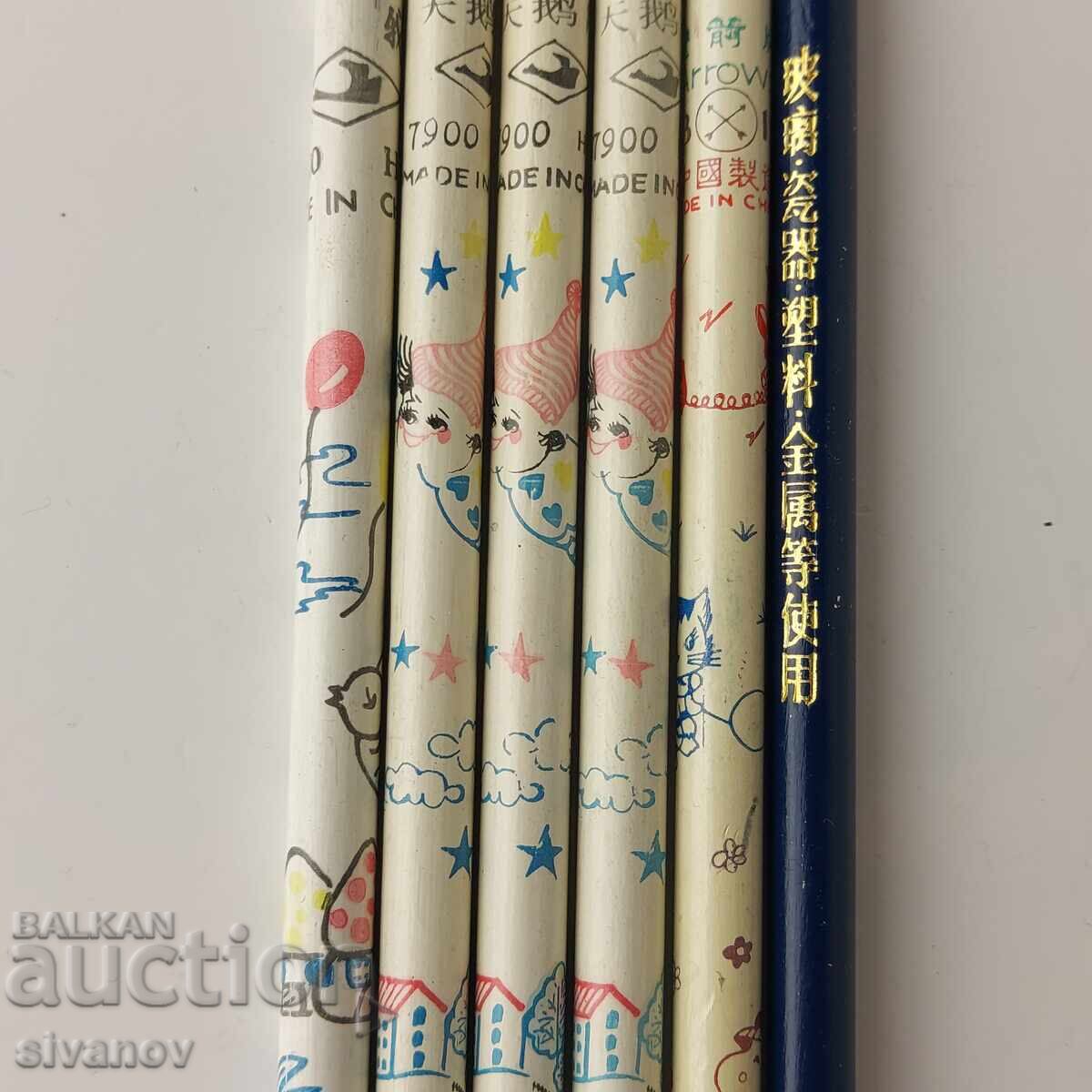 Auction Lot of 6 Chinese pencils #5847 Auction Lot of 6 Chinese pencils #5847