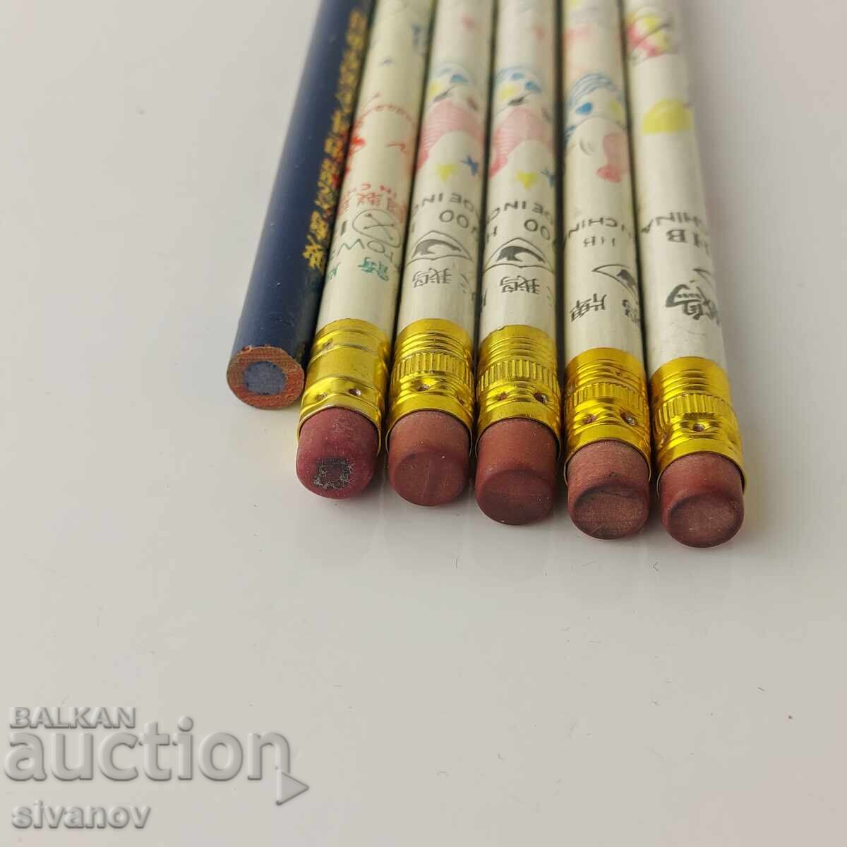 Lot of 6 Chinese pencils #5847 - 5 Lot of 6 Chinese pencils #5847 - 5
