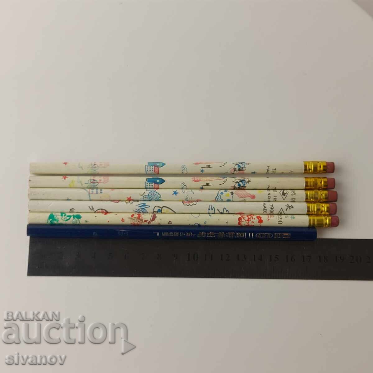 Lot of 6 Chinese pencils #5847 - 7 Lot of 6 Chinese pencils #5847 - 7