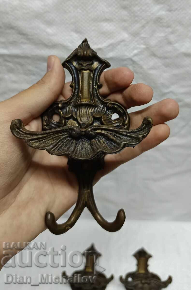 Antique Brass Hangers - 5 Antique Brass Hangers - 5