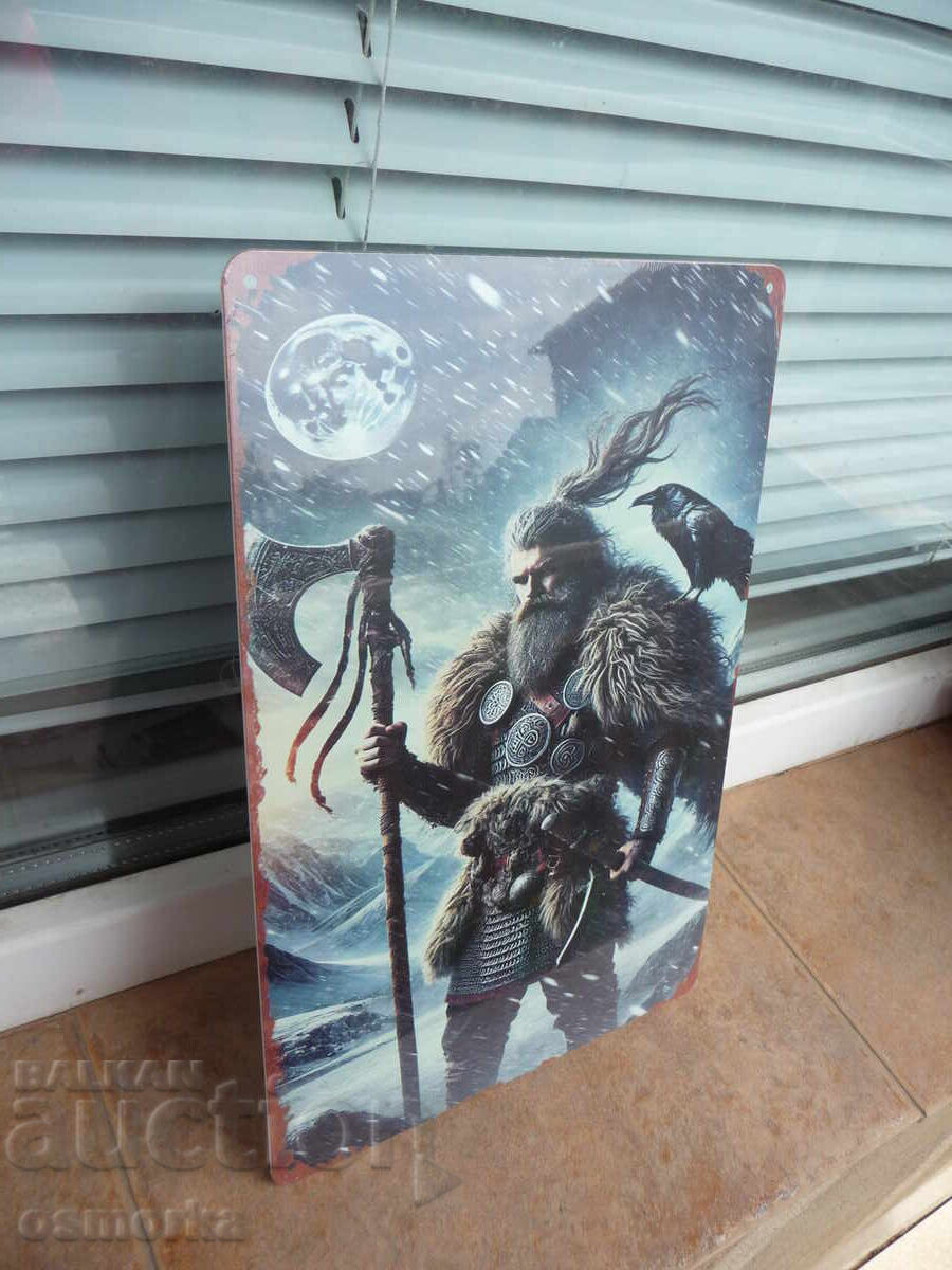 Metal sign various Viking wars axe sword raven moon north with price 18.00 BGN | € 9.20 Metal sign various Viking wars axe sword raven moon north with price 18.00 BGN | € 9.20