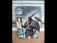 Placă metalică diverse Viking războinic topor sabie corb lună nord