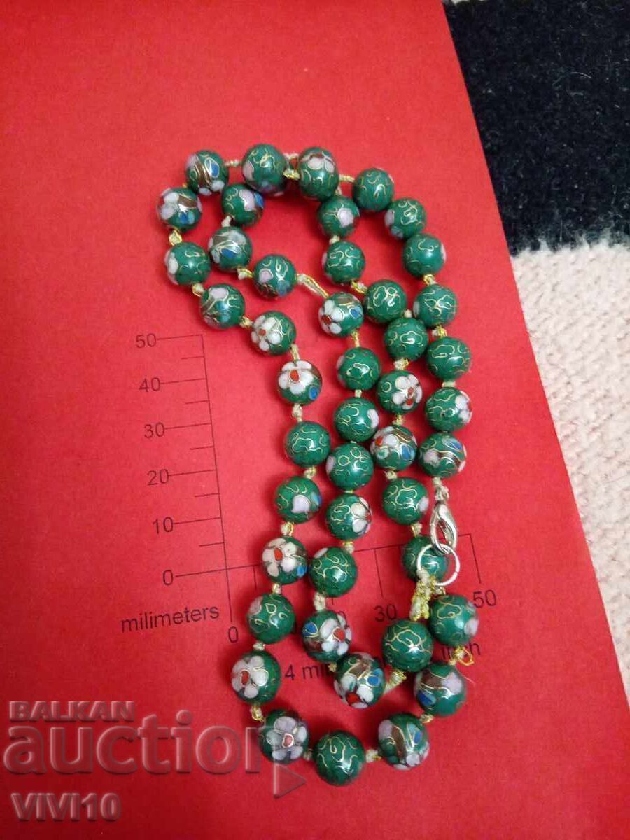 Antique necklace, cloisonné