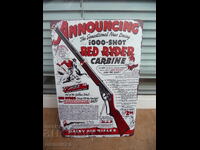 Plăcuță metalică diverse pușcă carabină cowboy Vestul Sălbatic împușcat