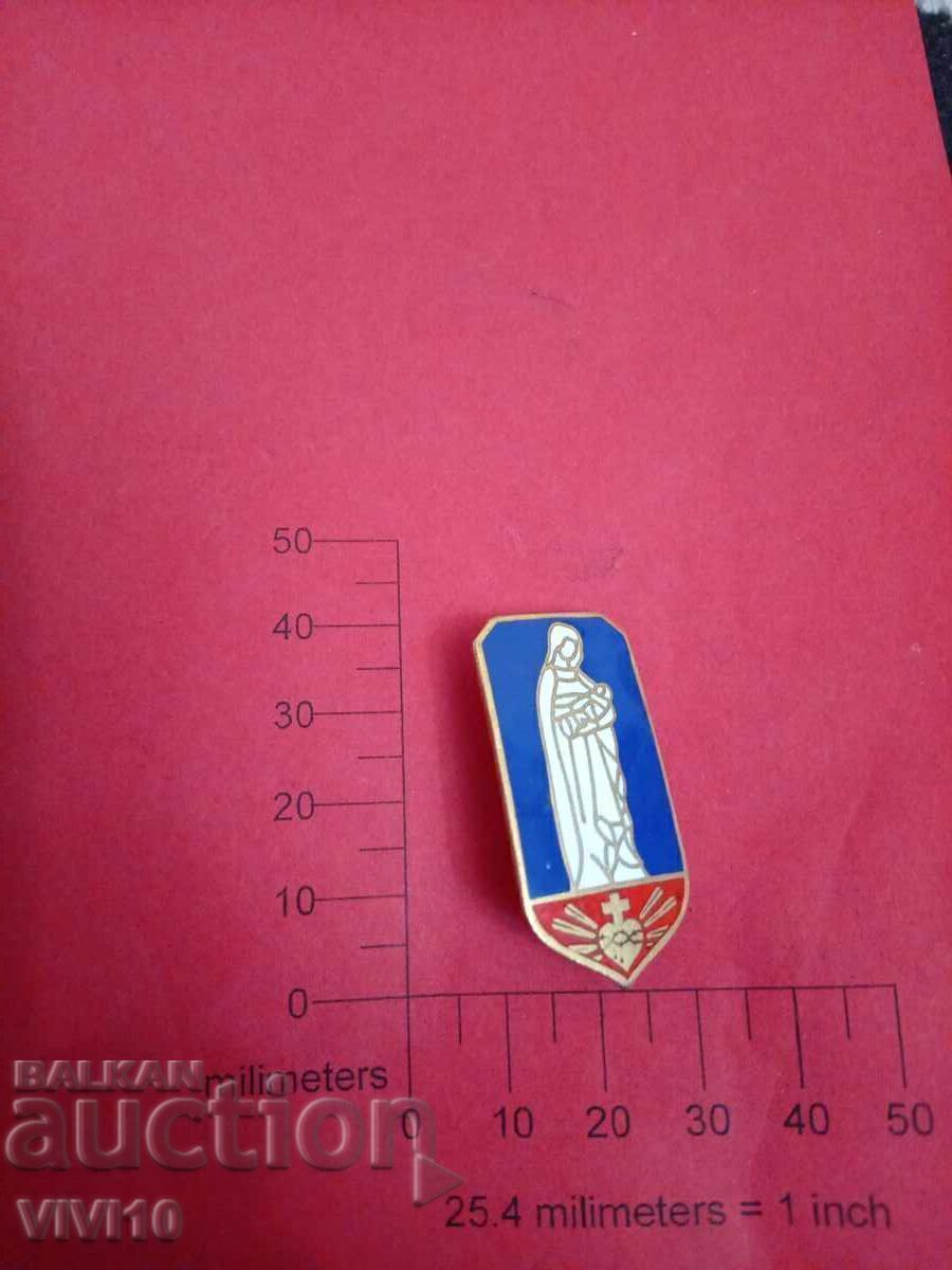 Старинна брошка емаил Lion