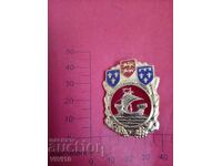 Antique badge France, enamel, Gold plating