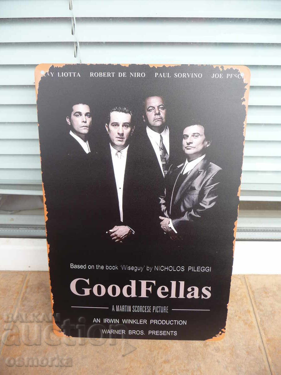 Plăcuță metalică film Goodfellas mafie mafiot De Niro Plăcuță metalică film Goodfellas mafie mafiot De Niro