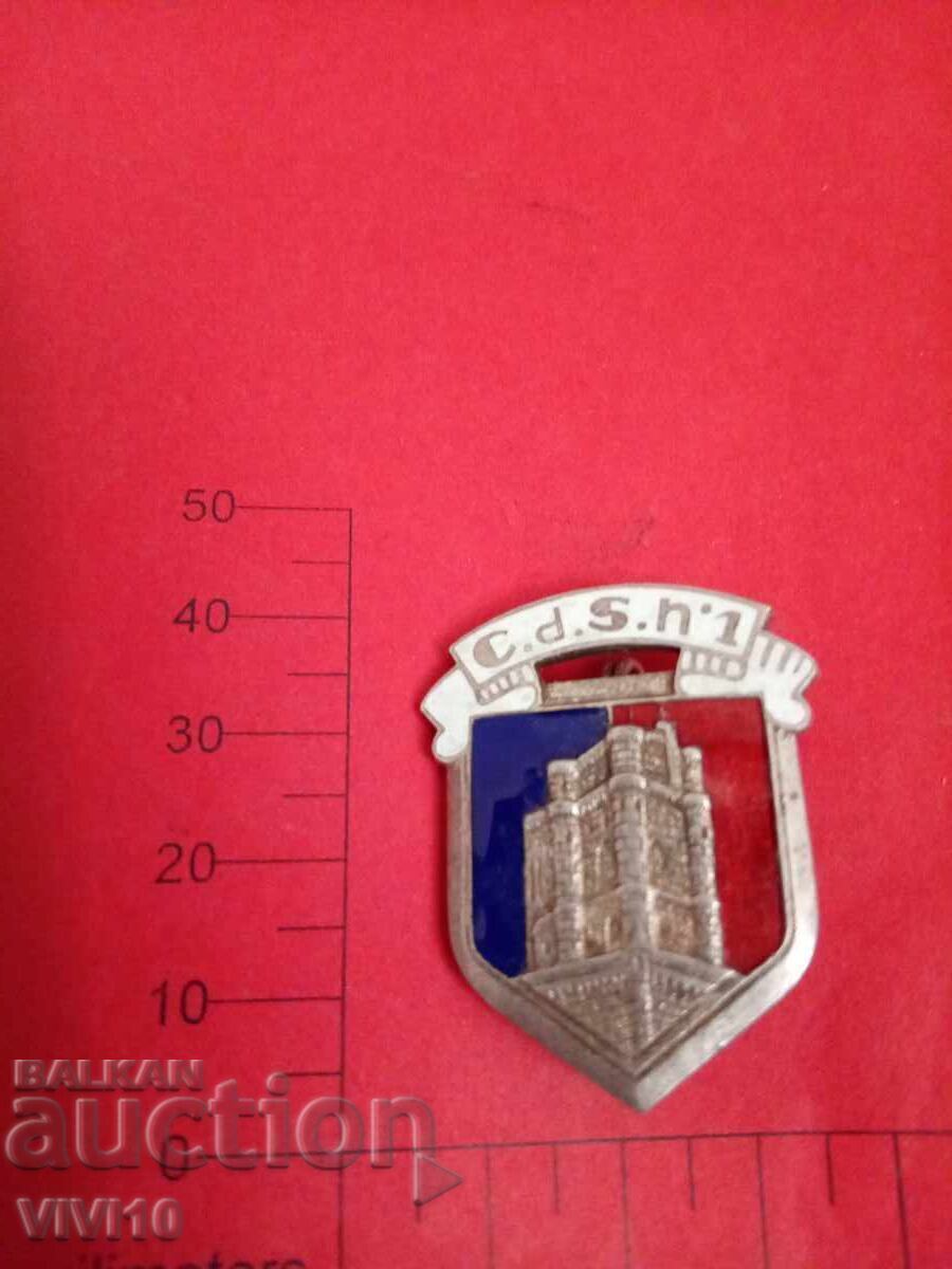 Antique French Badge, Enamel