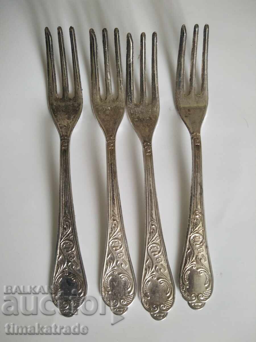 Παρτίδα από 4 ασημένια πιρούνια