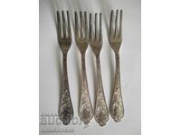 Lot de 4 furculițe de argint